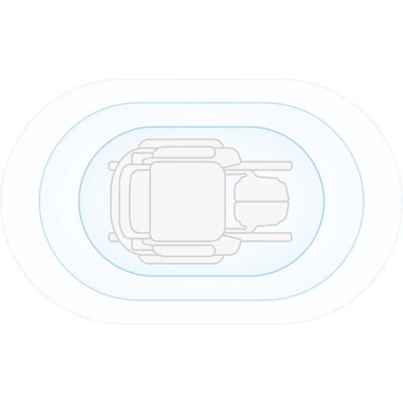 Graphic of the sensors of the power wheelchair