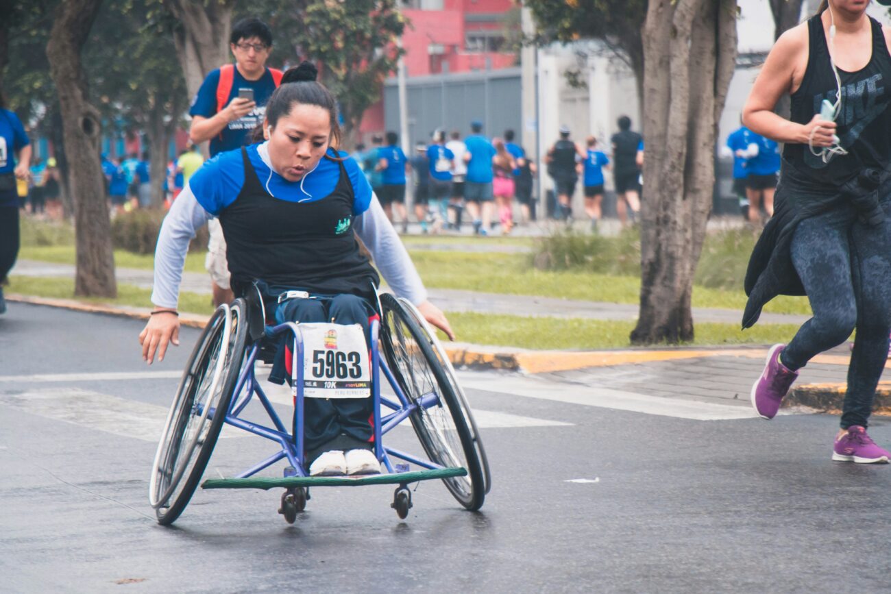 Woman in a Wheelchair doing sport.