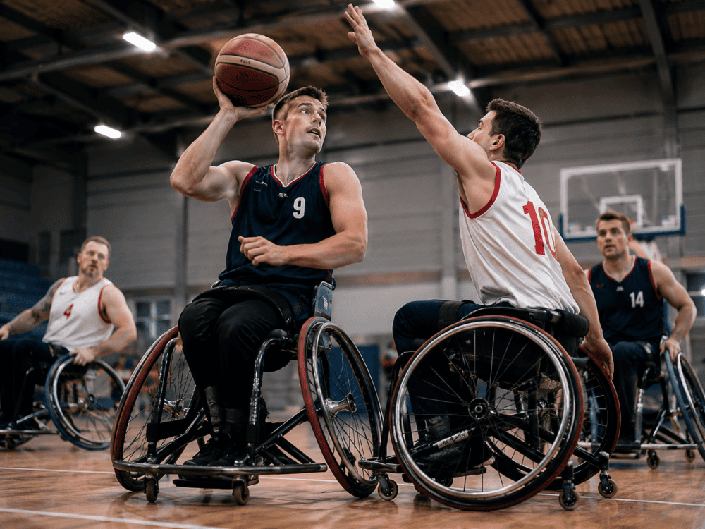 Personen im Rollstuhl Basketball