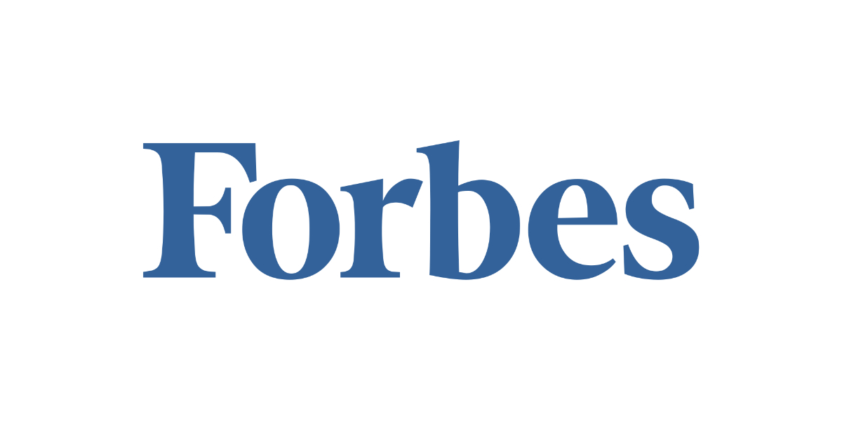 Logo des US-Wirtschaftsmagazins Forbes in blauer Serifenschrift