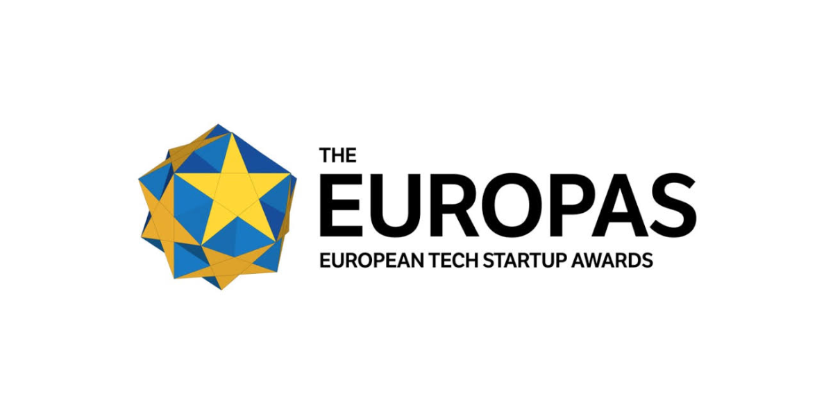 Logo der European Tech Startup Awards „The Europas" mit blau-gelbem Sternkörper