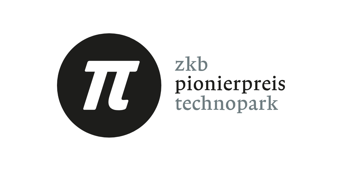 Logo des ZKB Pionierpreis Technopark mit weissem Pi-Symbol auf schwarzem Kreis
